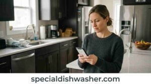 Homeowner searching for a local dishwasher repair technician